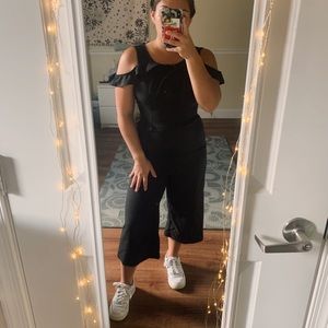 Black cropped jumpsuit